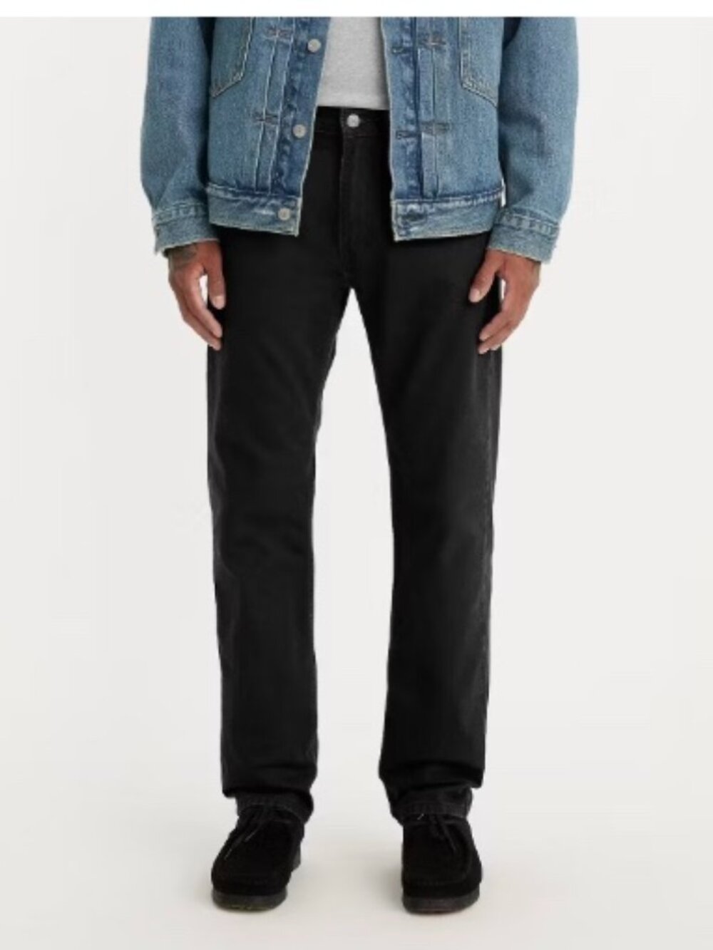 Levis Mens 505 jeans Size 36 x 32 classic straight leg in black